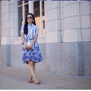 Peter Som for Design Batiin Blue and White Patterned Dress size 12